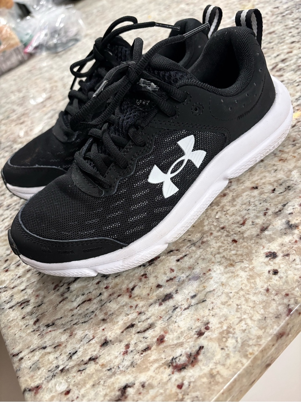 Under Armour Black and White Kids' Athletic Sneakers